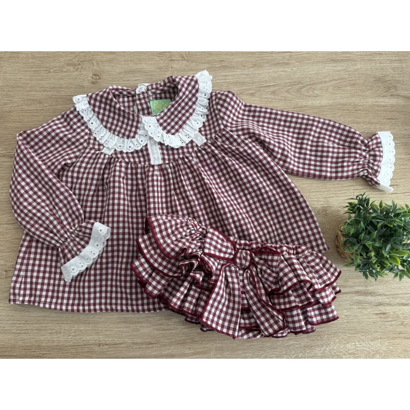 CAMISA + BRAGUITA VICHY GUINDA